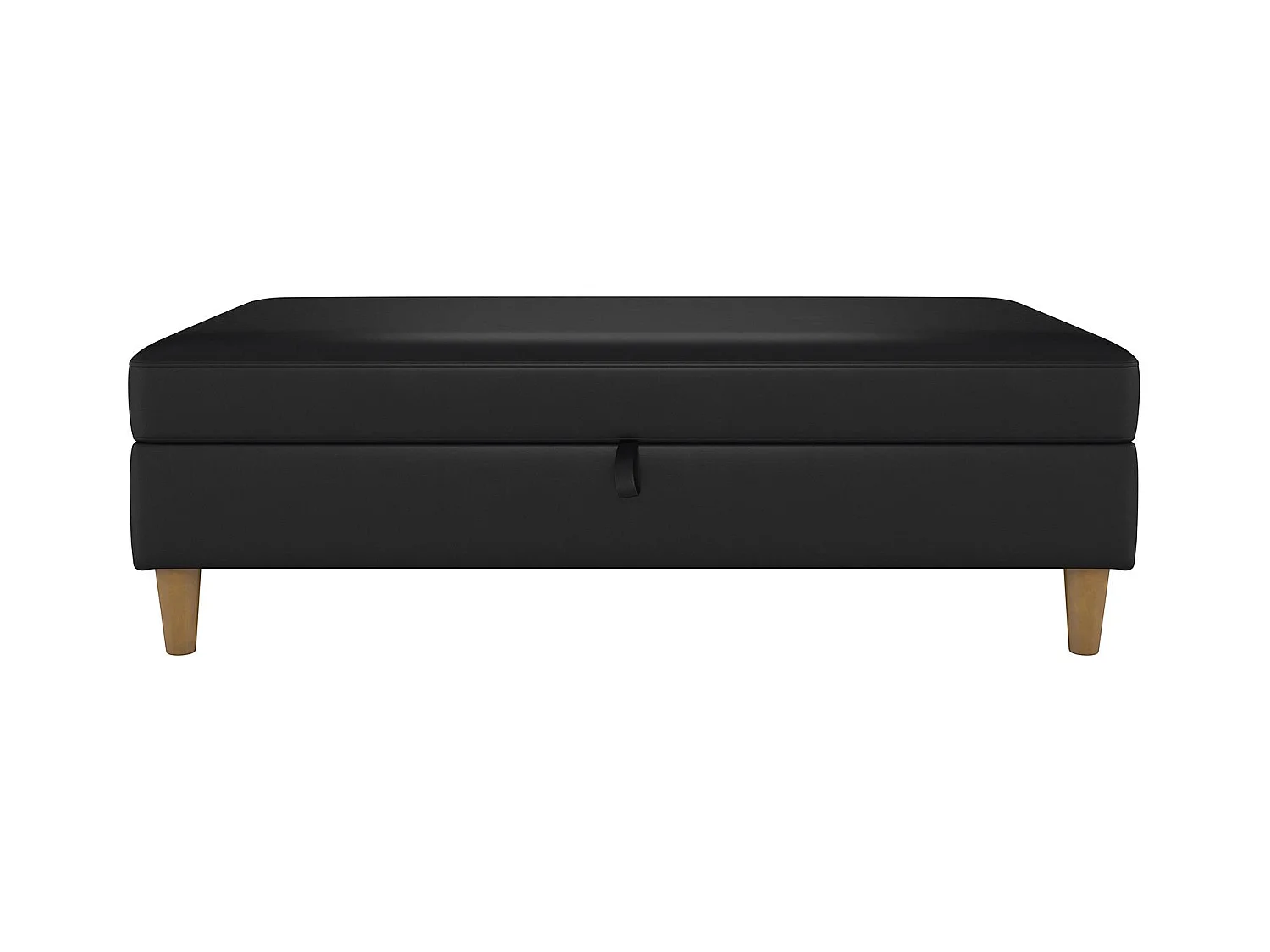Otomana con almacenaje en polipiel negra