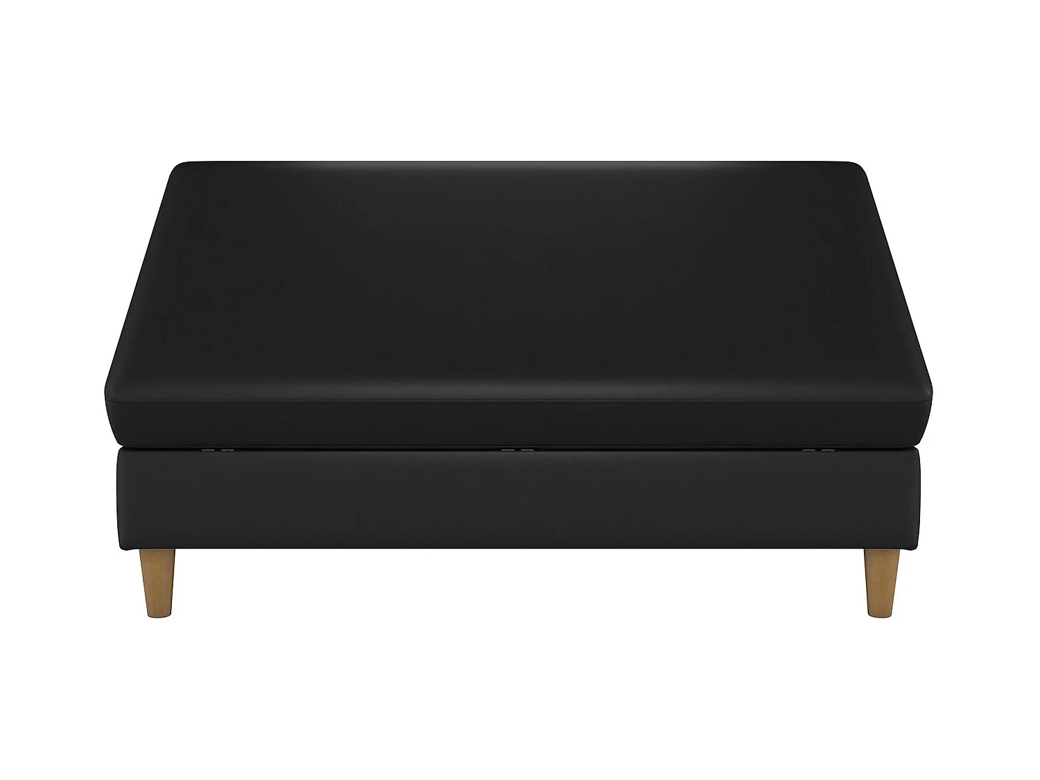 Otomana con almacenaje en polipiel negra