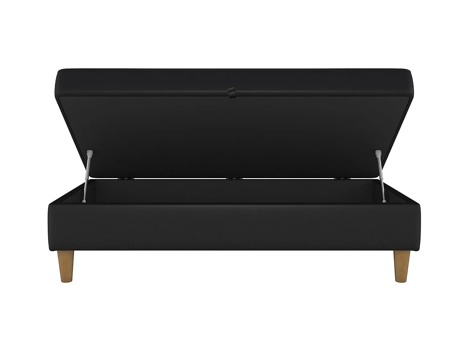 Otomana con almacenaje en polipiel negra