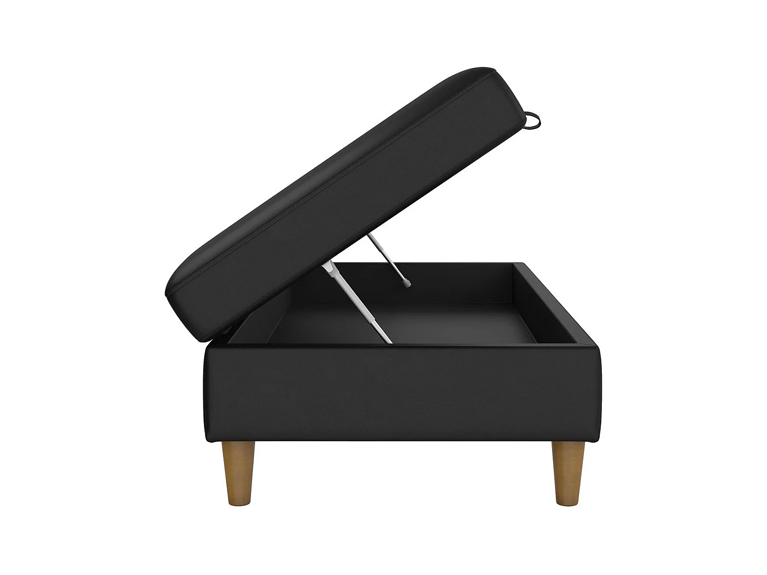 Otomana con almacenaje en polipiel negra