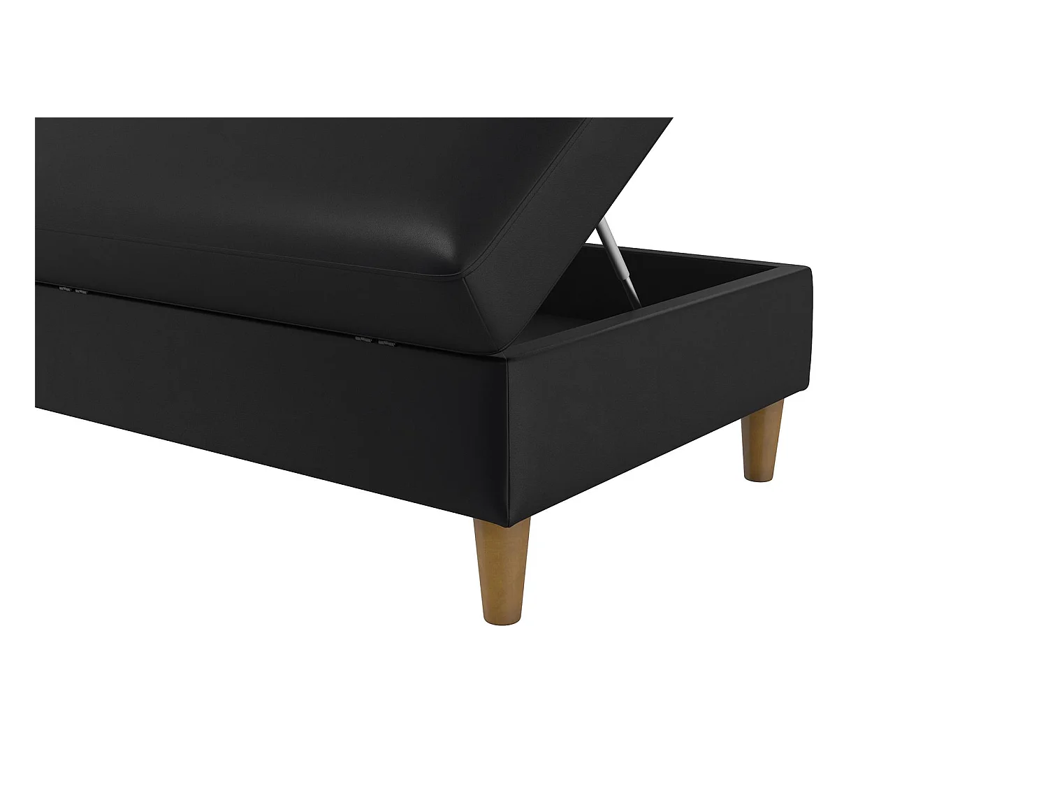 Otomana con almacenaje en polipiel negra