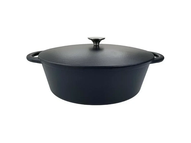 Ovale gietijzeren braadpan BAUMALU 33 cm Mat Zwart