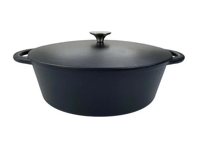 Cocotte en fonte - BAUMALU - 336408 - Ovale 33 cm - Noir mat