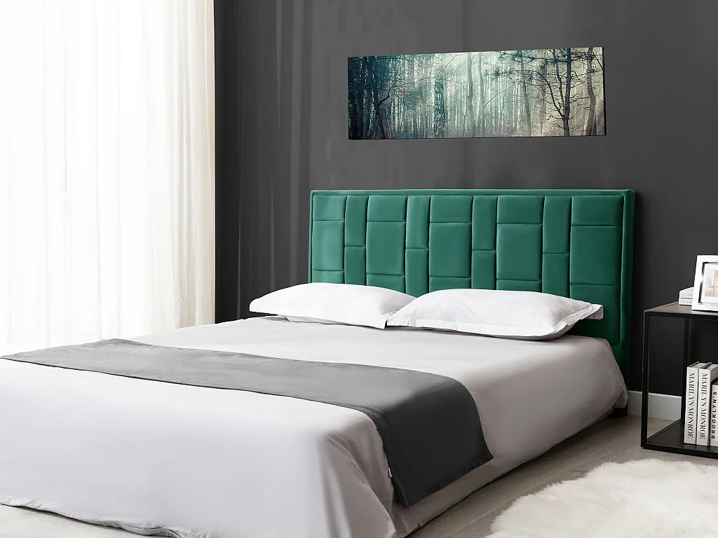 Tête de lit 180 cm - Velours - Vert - HERMINE