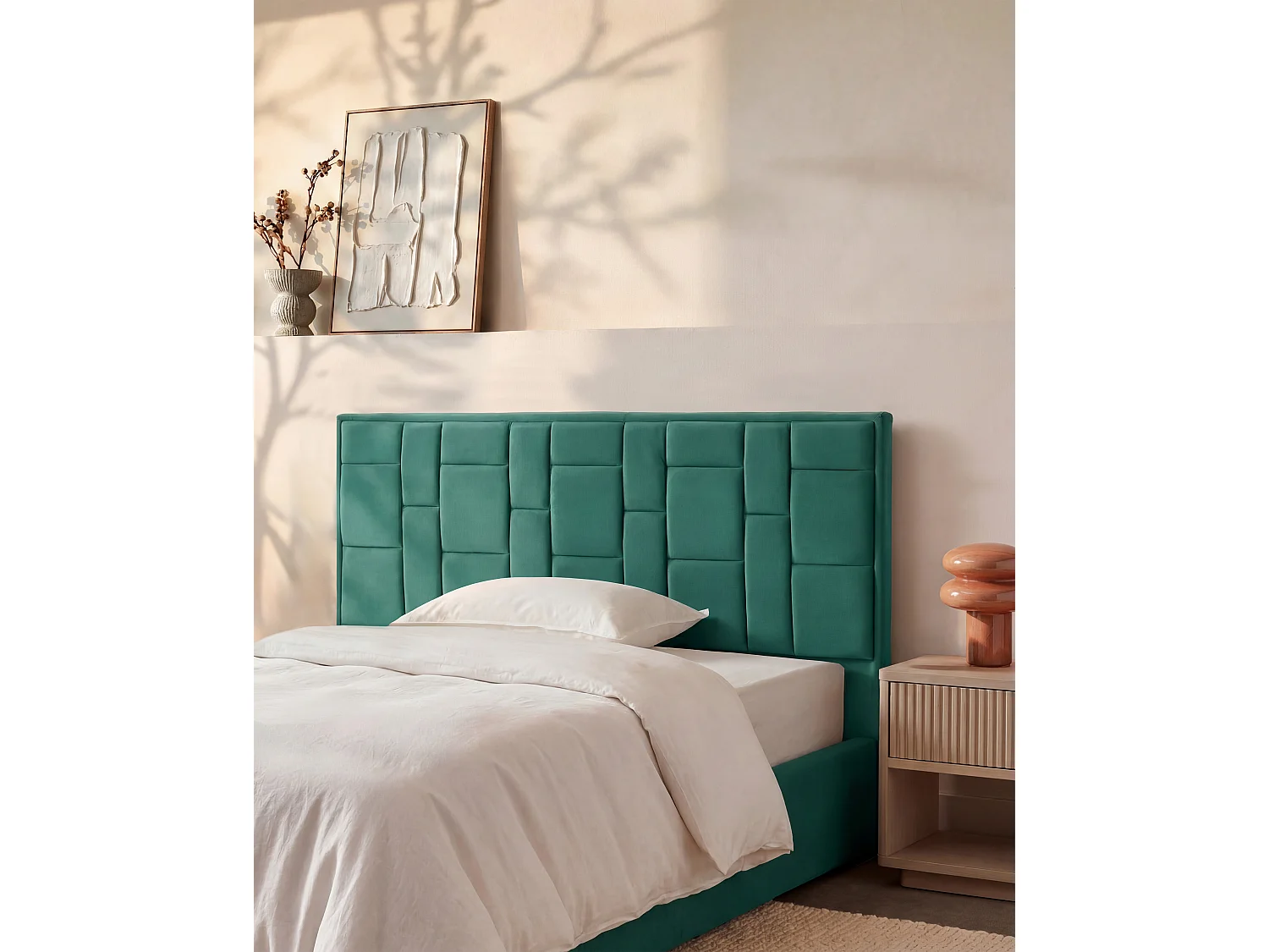 Tête de lit 180 cm - Velours - Vert - HERMINE