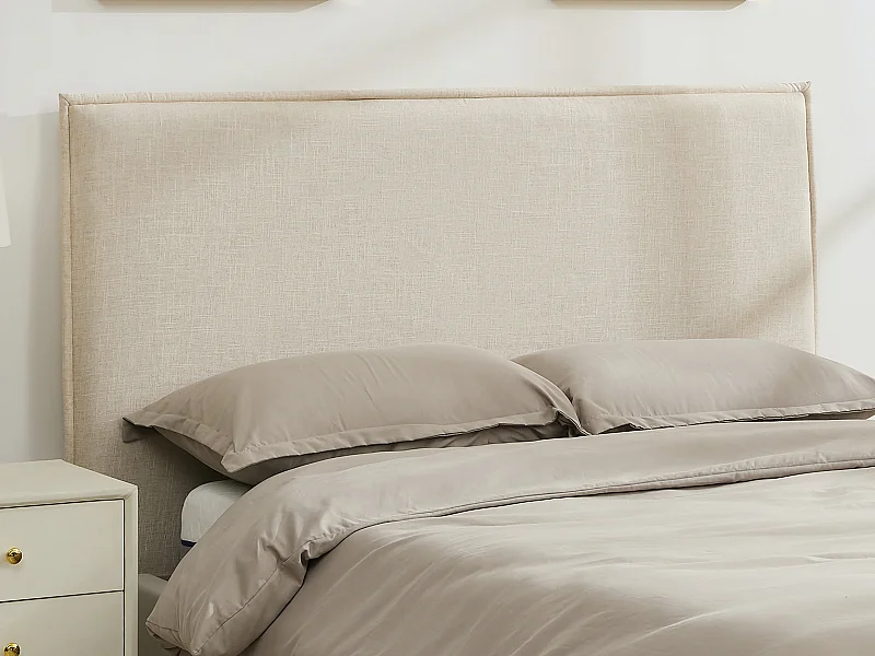 Tête de lit déhoussable 190 cm - Coton et lin - Beige - TAHIME