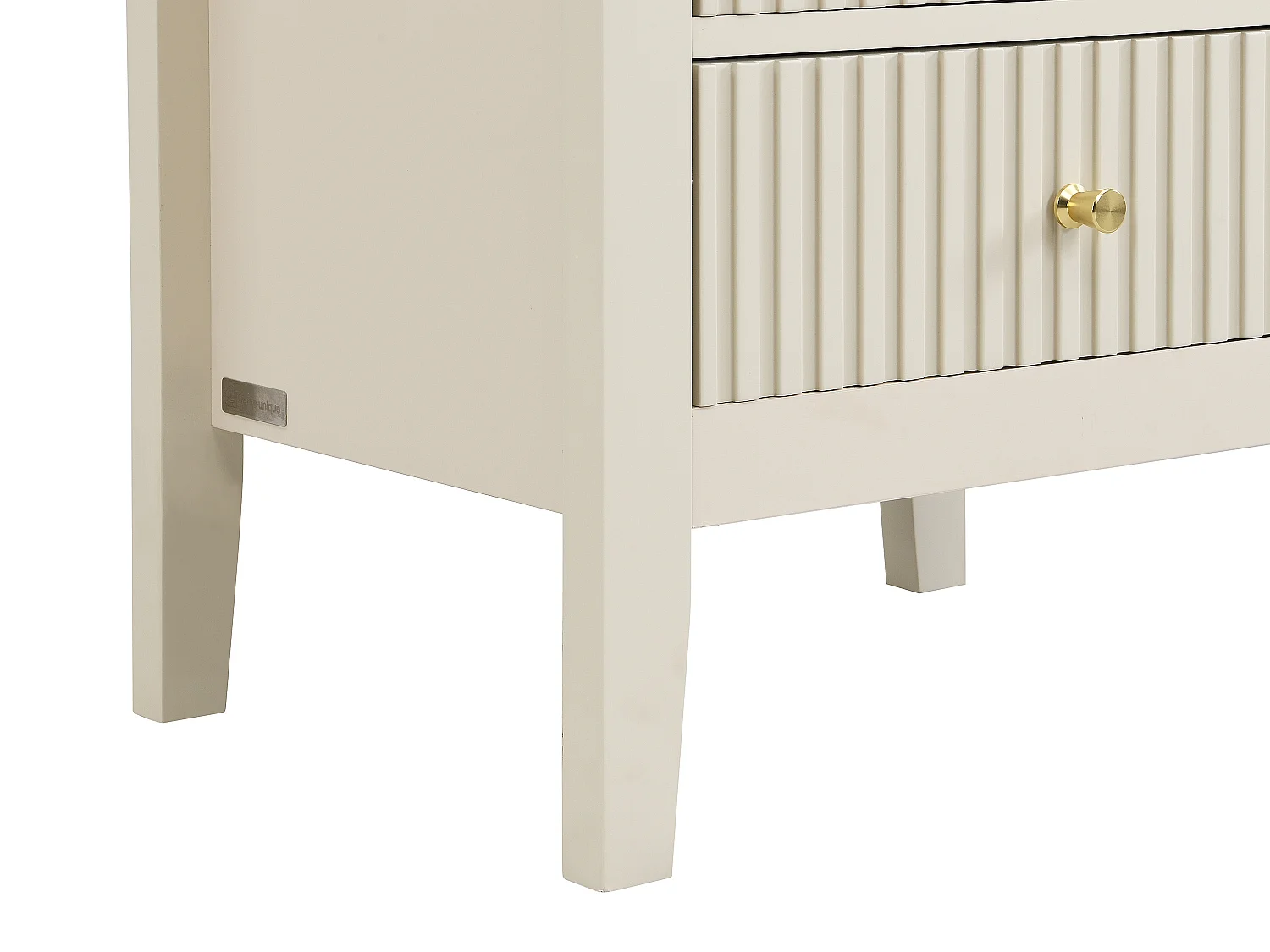 Table de chevet 2 tiroirs et 1 tablette - MDF - Beige - NIRIVA