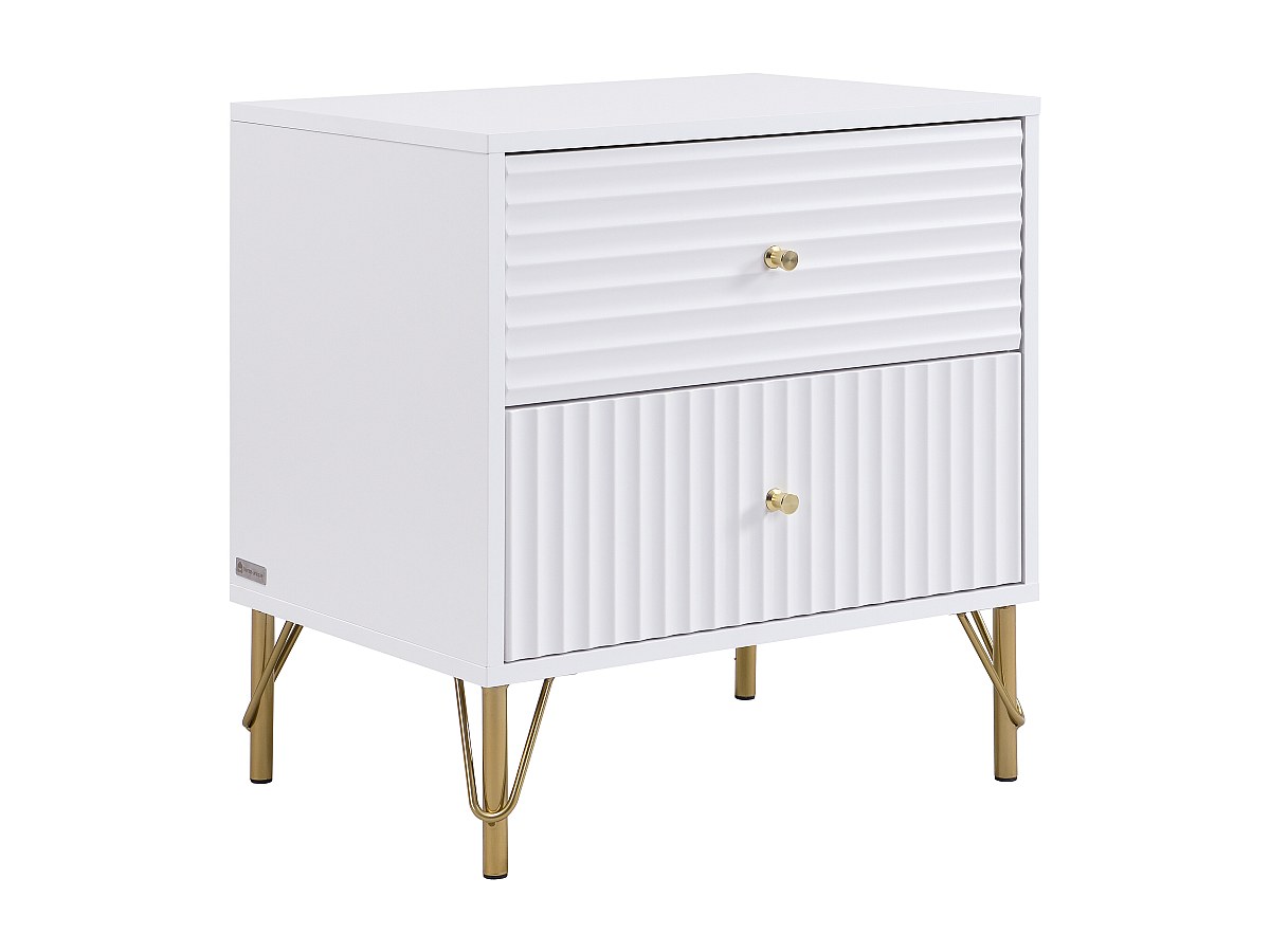 Nachttisch mit 2 Schubladen – Weiß – LOUREO günstig online kaufen
