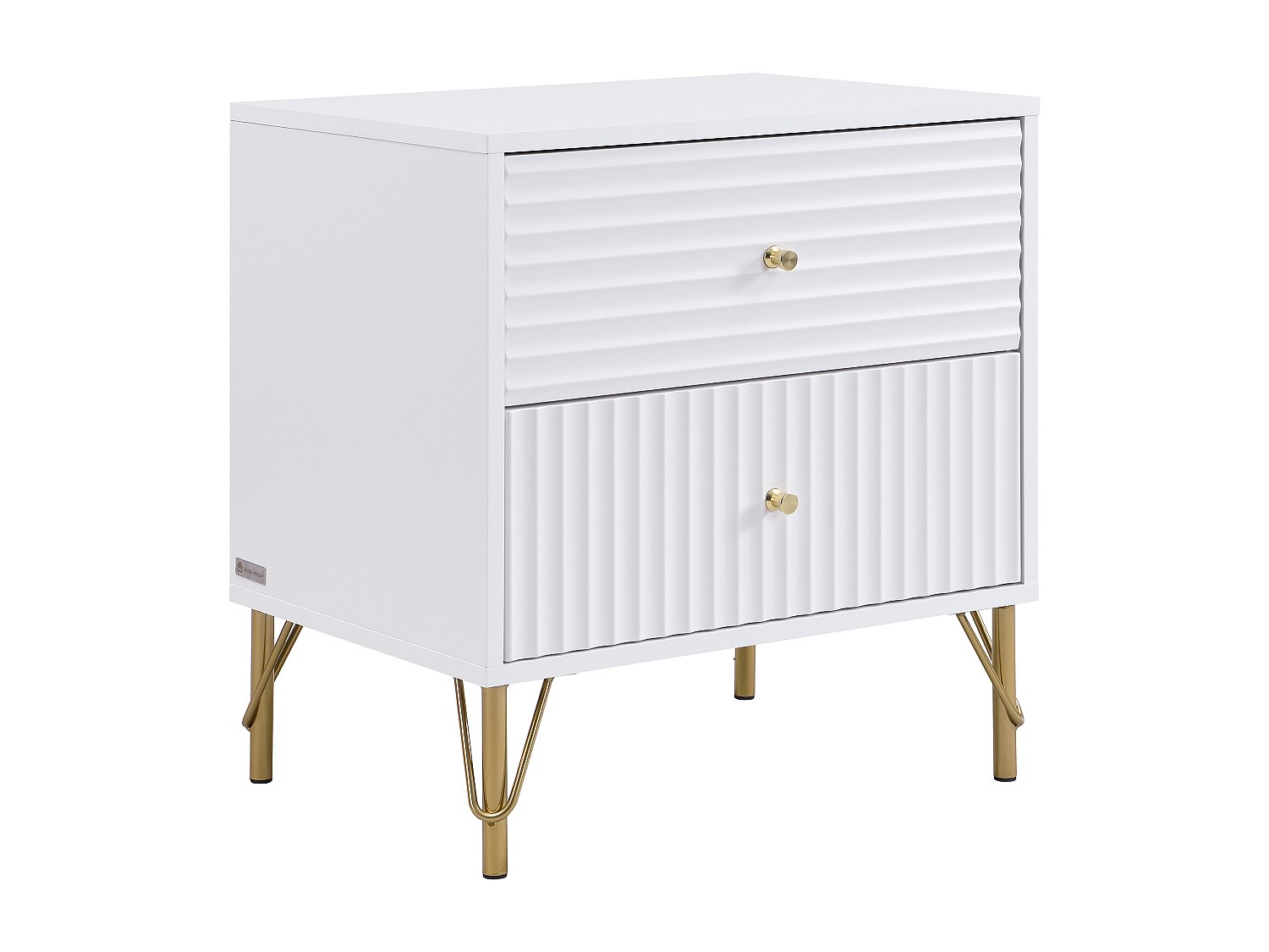 Nachttisch mit 2 Schubladen – Weiß – LOUREO günstig online kaufen