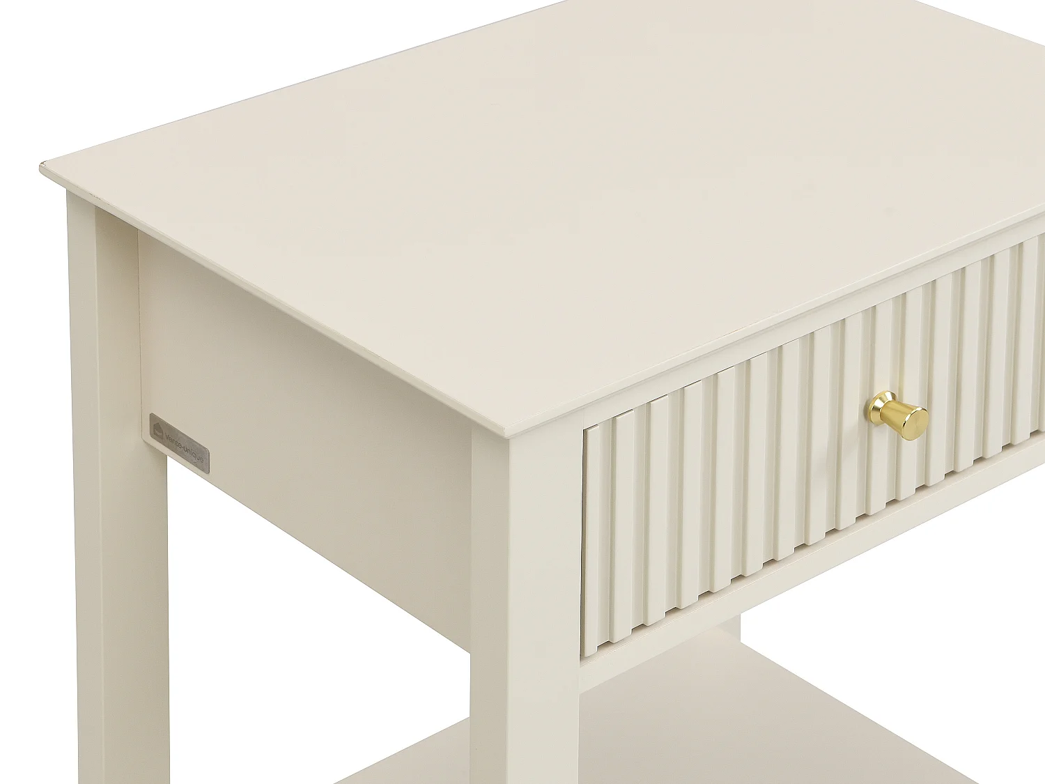 Table de chevet 1 tiroir et 1 tablette - MDF - Beige - NIRIVA