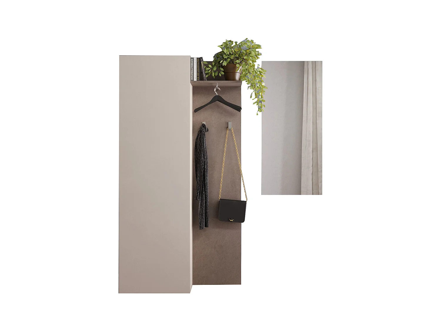 Mobile ingresso con attaccapanni 160x186 cm bronzo e beige IL17