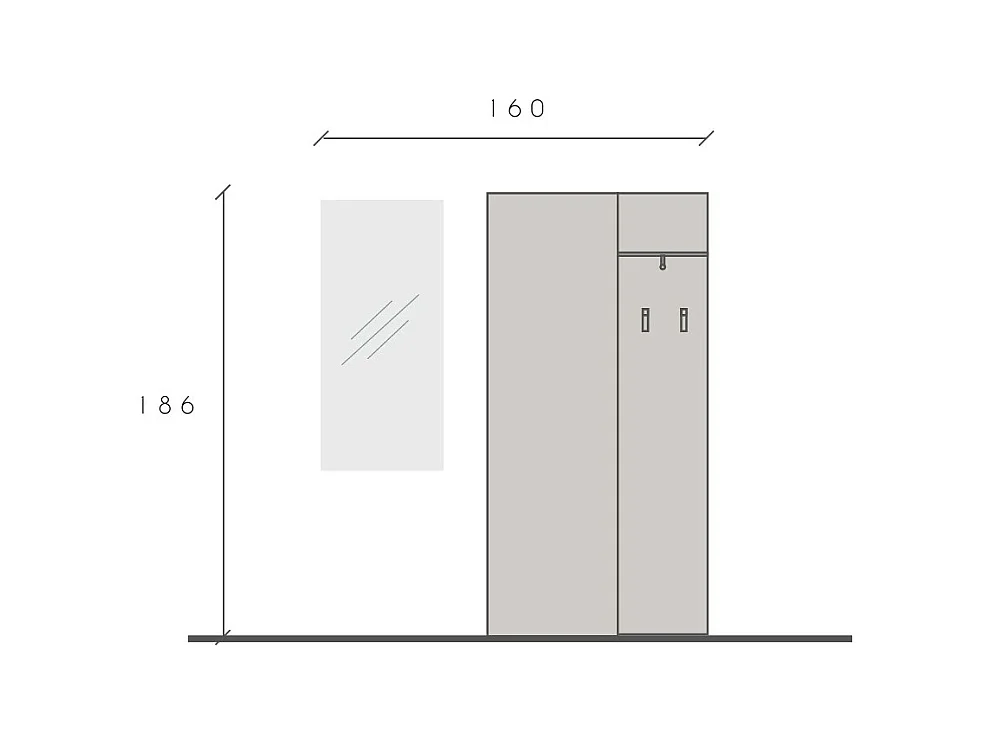 Mobile ingresso con attaccapanni 160x186 cm bronzo e beige IL17