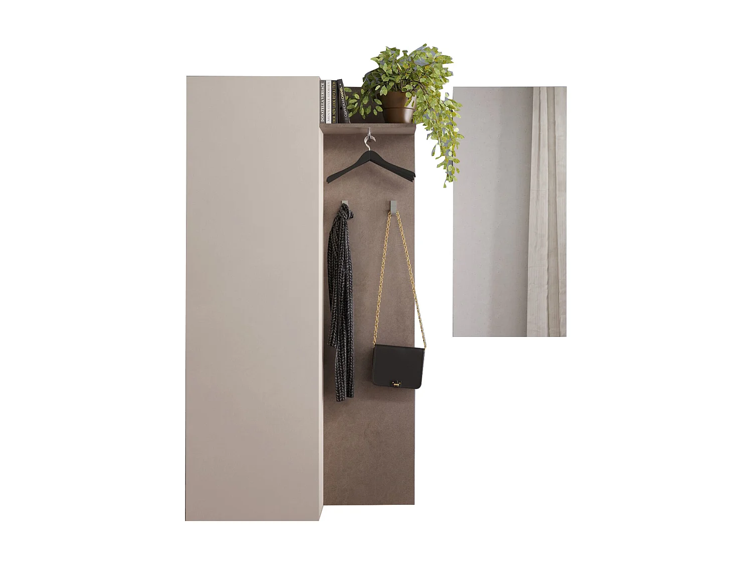 Mobile ingresso con attaccapanni 160x186 cm bronzo e beige IL17