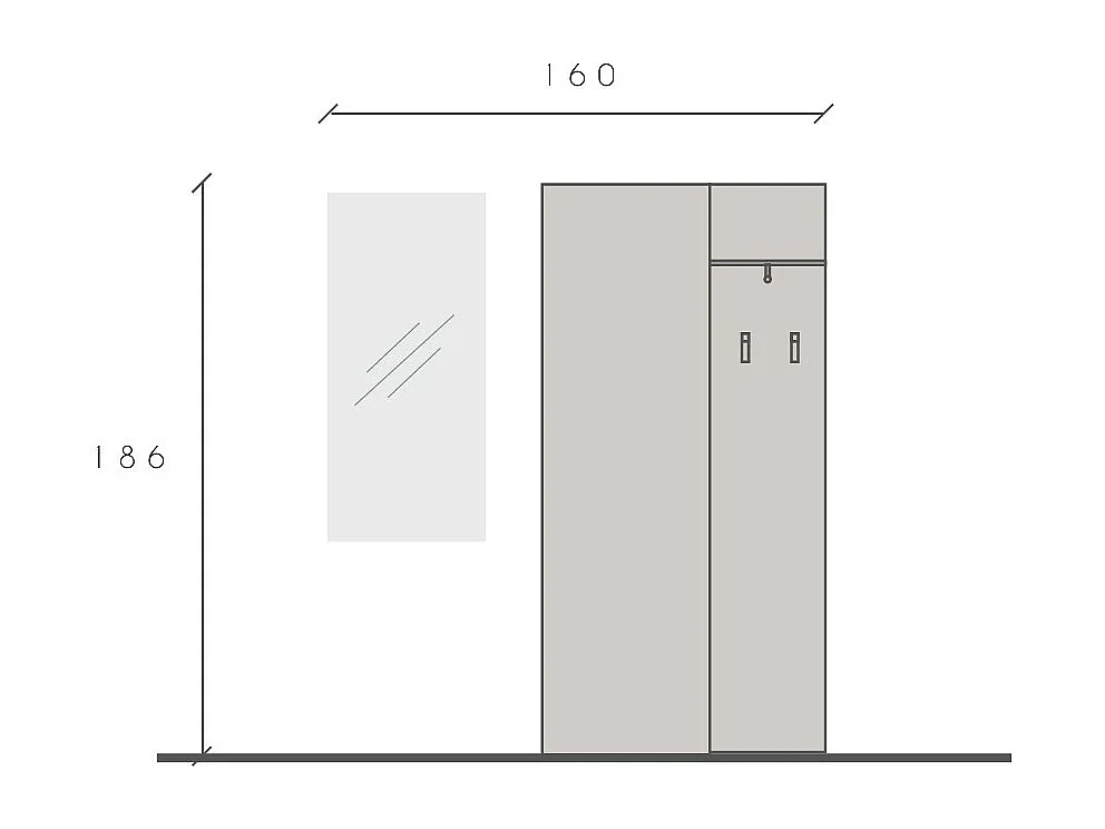 Mobile ingresso con attaccapanni 160x186 cm bronzo e beige IL17