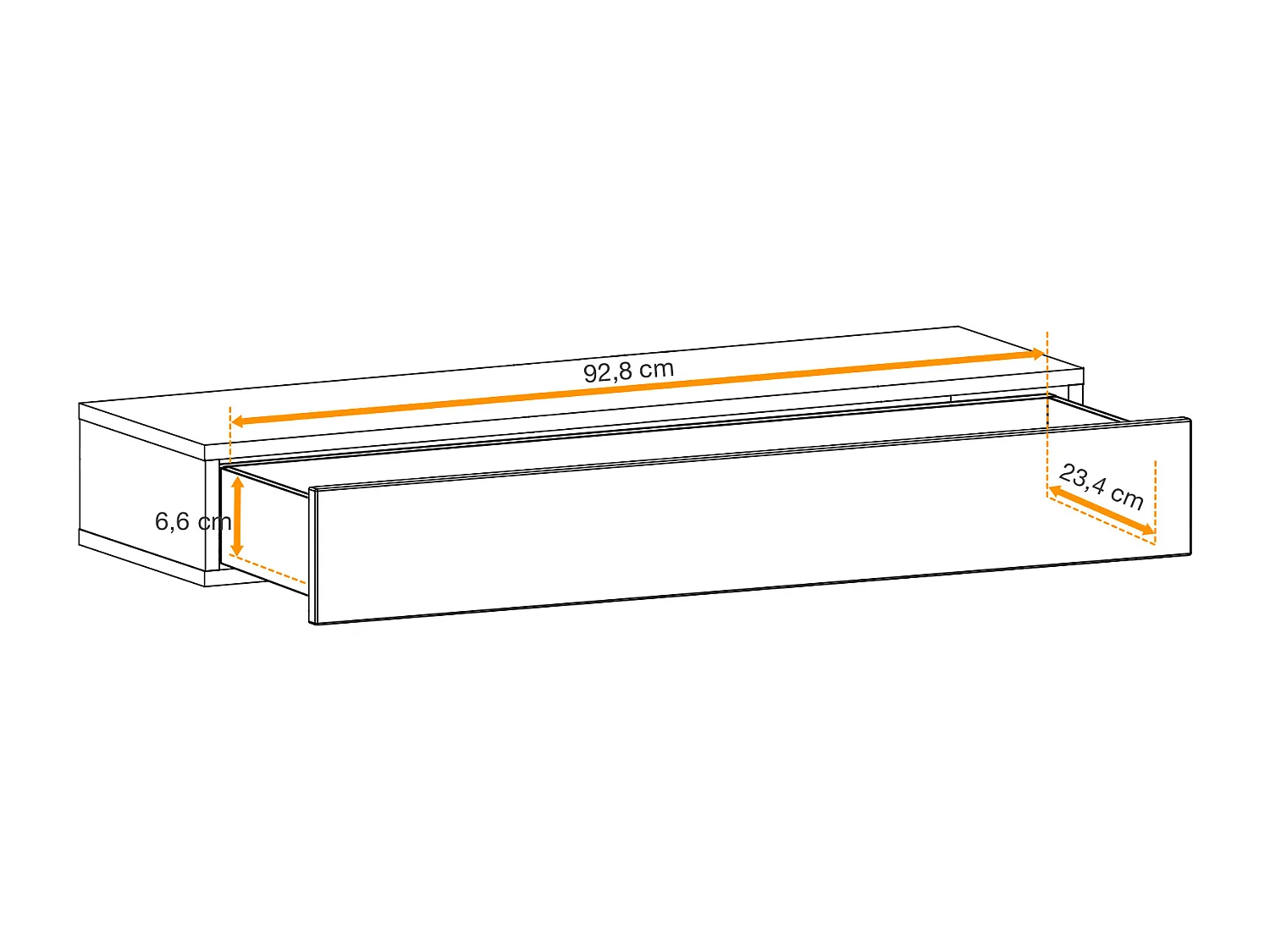 Mobile ingresso 100x170cm sospeso con pensili a giorno design moderno rovere e nero IP3
