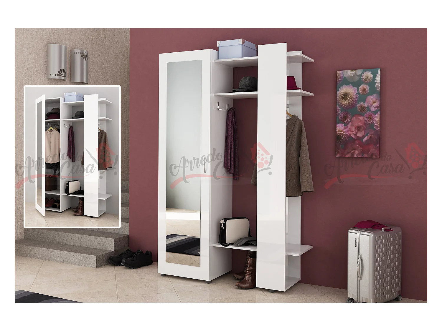 Mobile ingresso moderno bianco lucido IG2