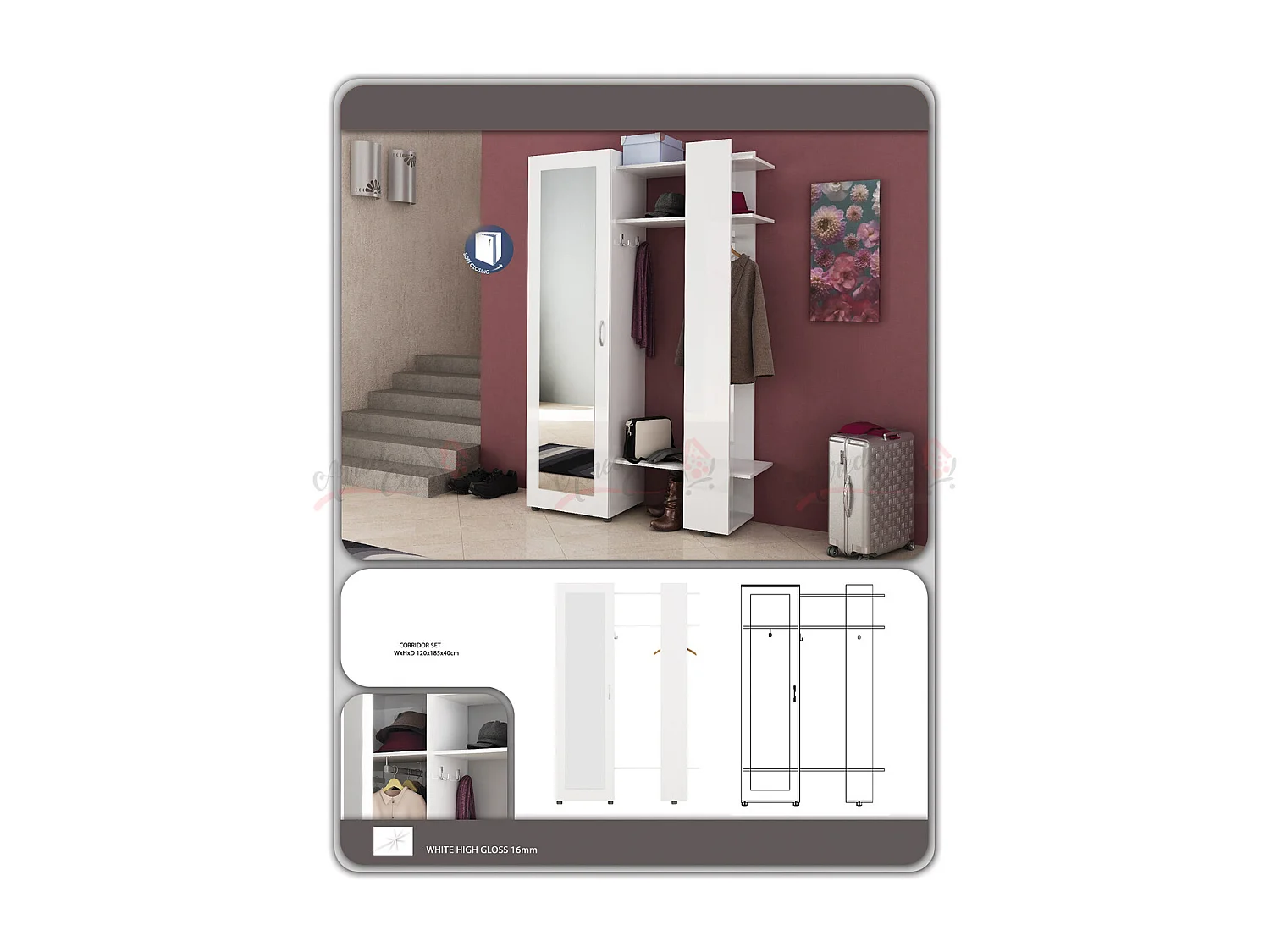 Mobile ingresso moderno bianco lucido IG2