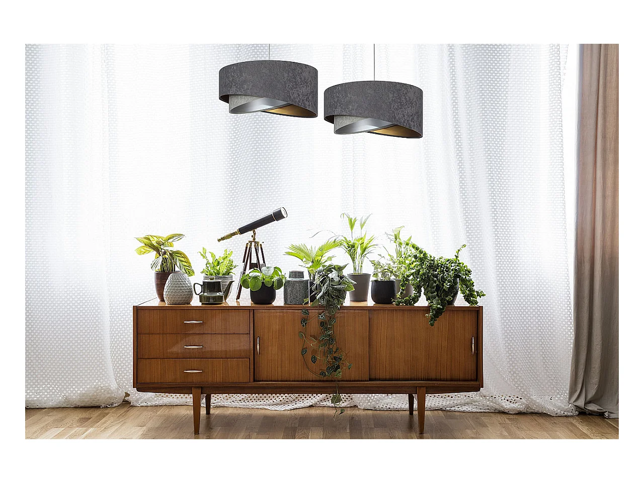 Suspension Galaxy Velour 50 cm Gris