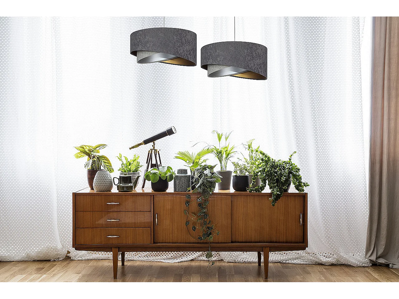 Suspension Galaxy Velour 50 cm Gris