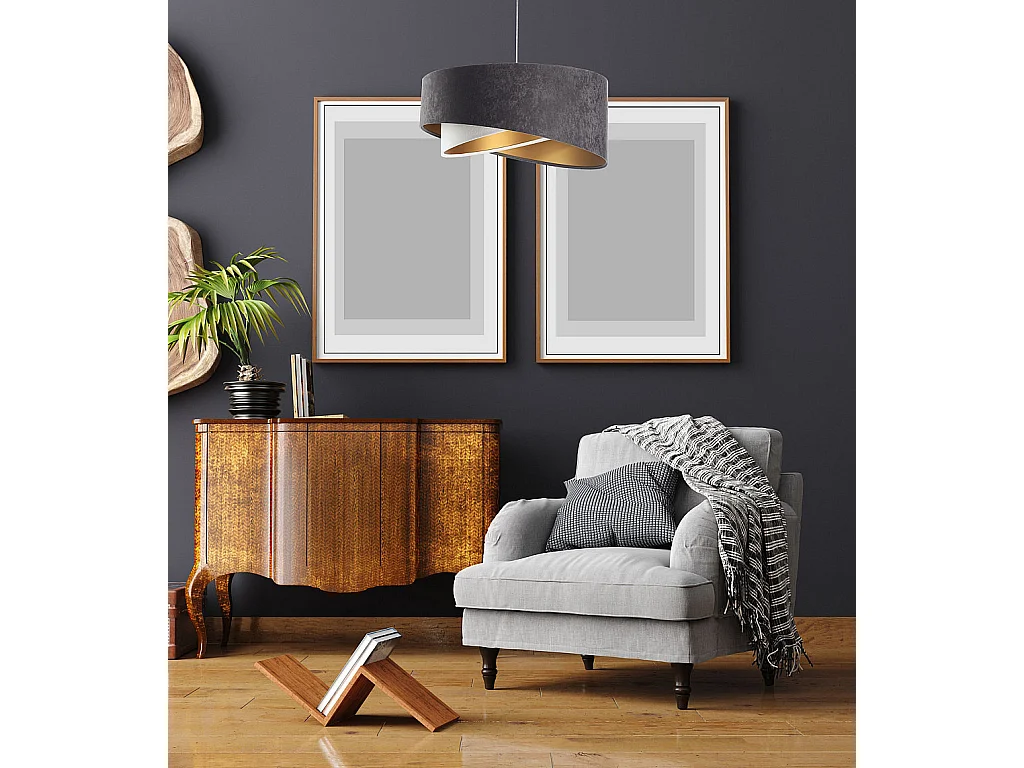 Hängeleuchte Galaxy Velour 50 cm Grau