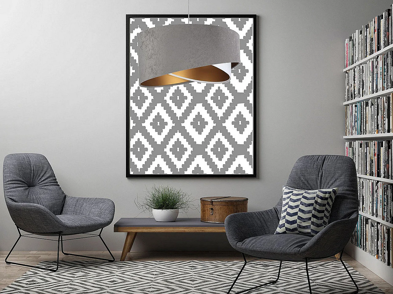 Hängeleuchte Galaxy Velour 50 cm Grau