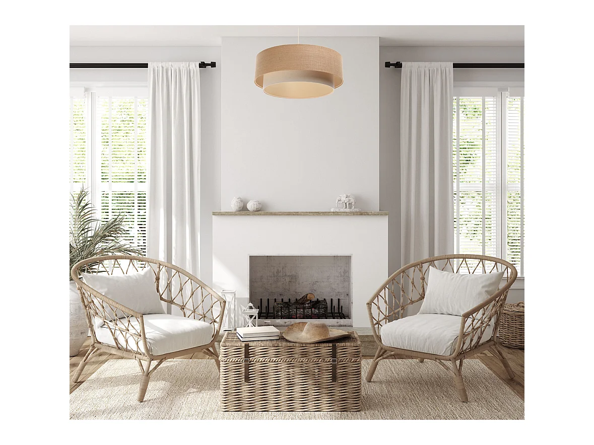 Suspension Duo Boho Beige Ø40cm