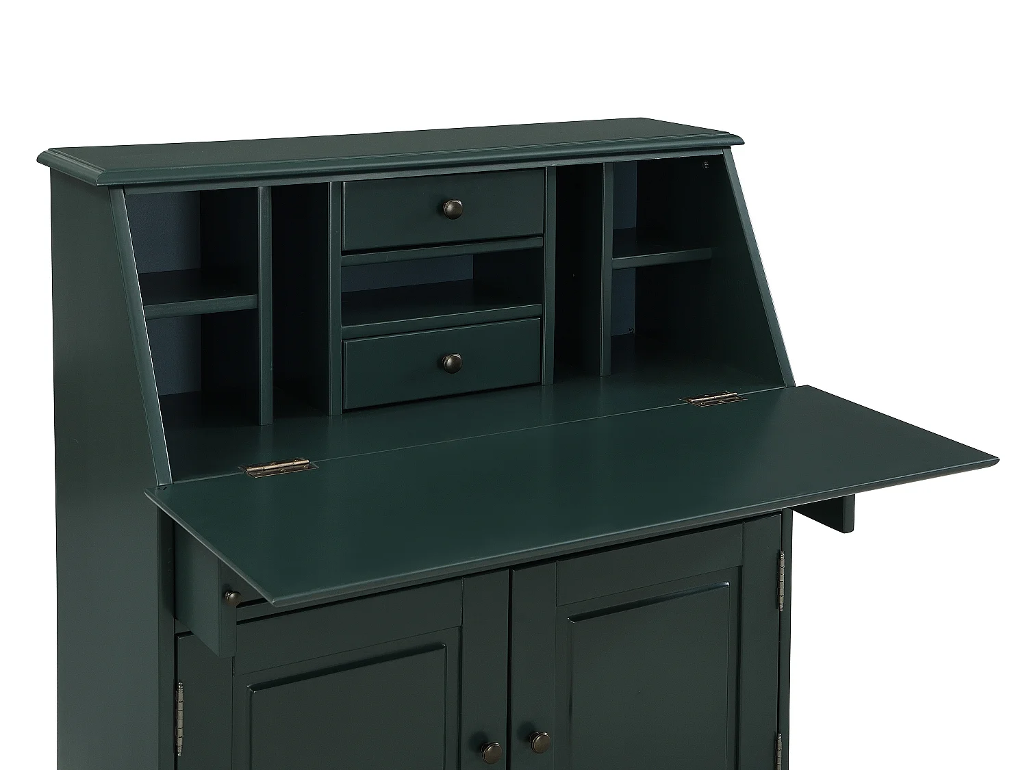 Secrétaire en pin et MDF - Vert foncé - CLEORE