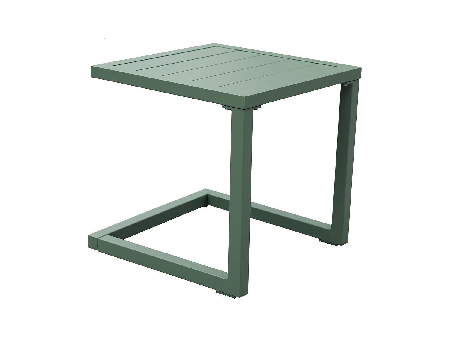 Lote de 2 tumbonas y mesa auxiliar BARBADOS de textileno verde salvia - aluminio verde salvia