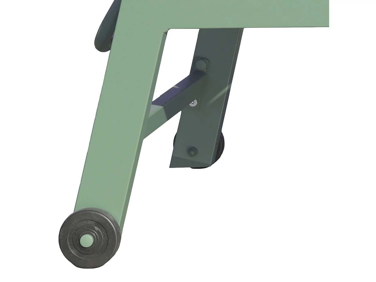 Set 2 bains de soleil et table d'appoint BARBADOS en textilène vert sauge - aluminium vert sauge - HAPPY GARDEN
