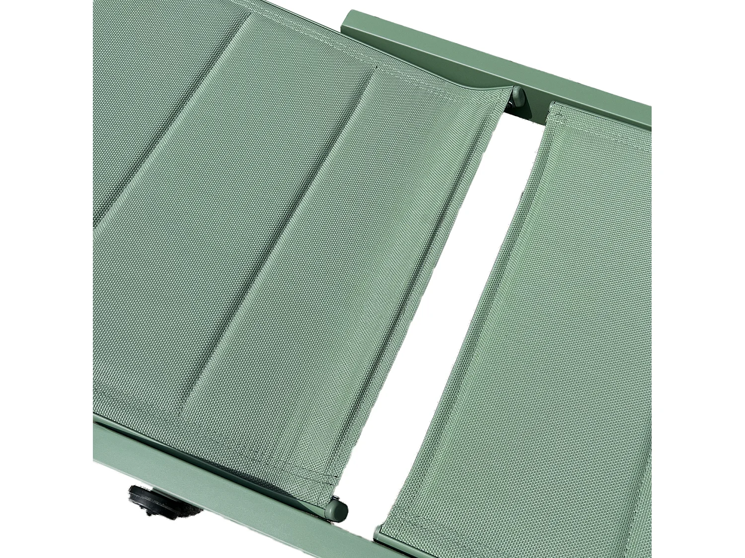 Set 2 bains de soleil et table d'appoint BARBADOS en textilène vert sauge - aluminium vert sauge - HAPPY GARDEN
