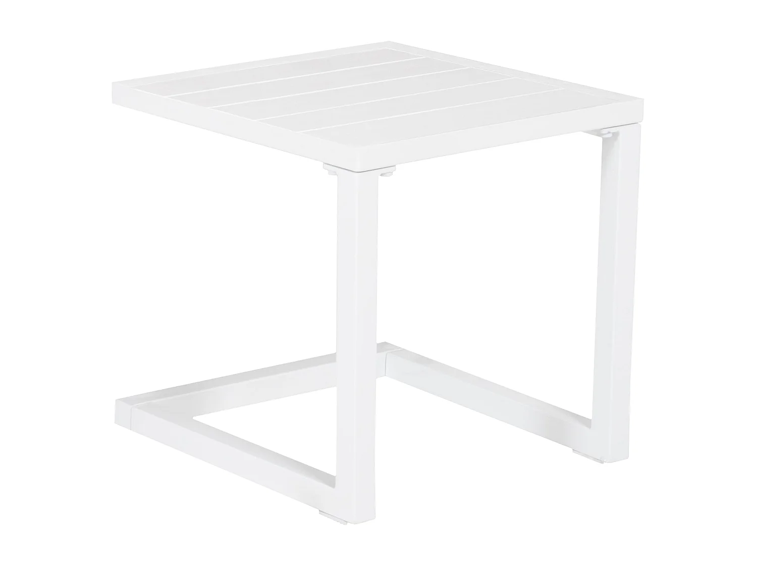 Set 2 bains de soleil et table d'appoint BARBADOS en textilène bleu - aluminium blanc - HAPPY GARDEN