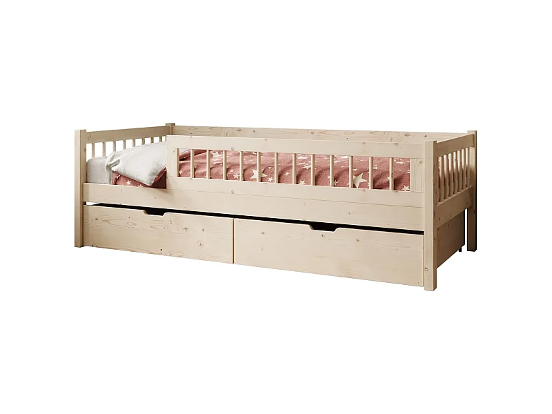 Letto Lora (80x180)/materasso incluso/Marrone naturale