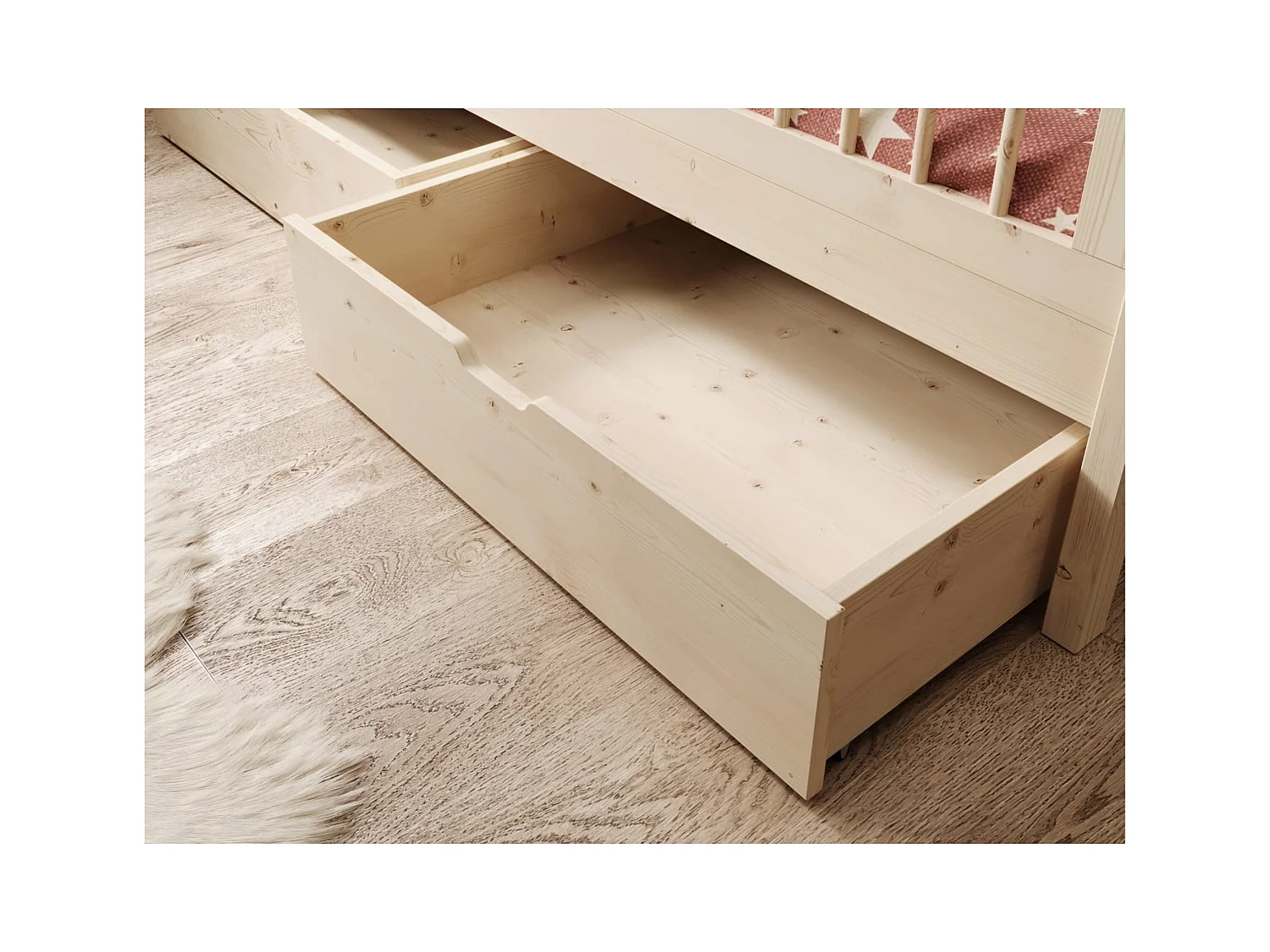 Lit Lora (80x180)/matelas inclus/Brun naturel