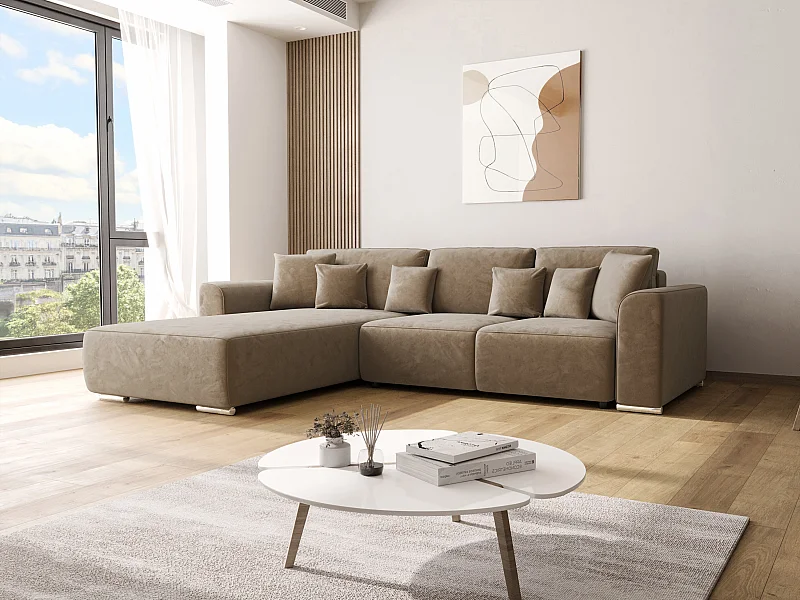 BEDANTE Ecksofa mit Schlaffunktion GUSTO L Monolith 09 Links