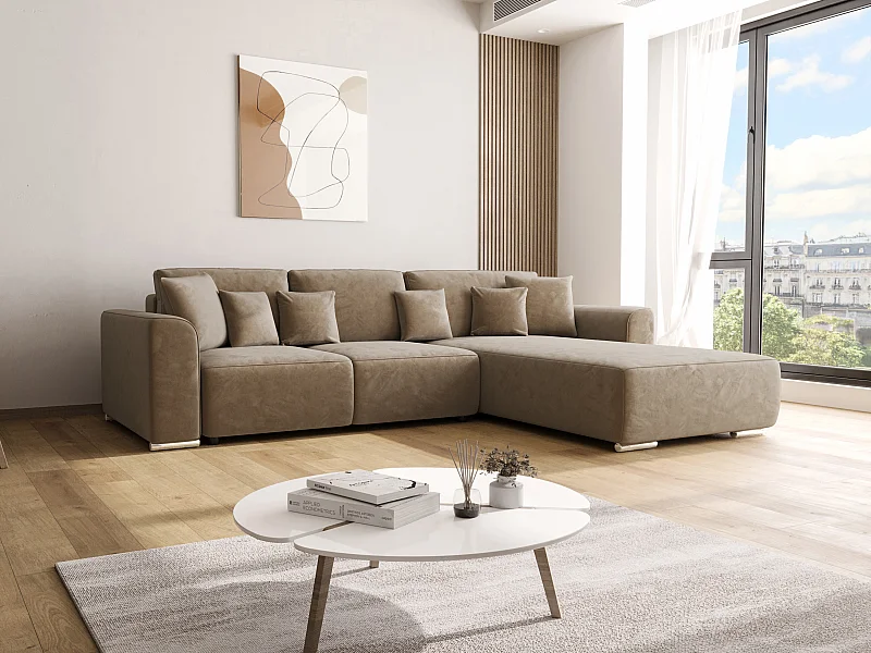 BEDANTE Ecksofa mit Schlaffunktion GUSTO L Monolith 09 Rechts