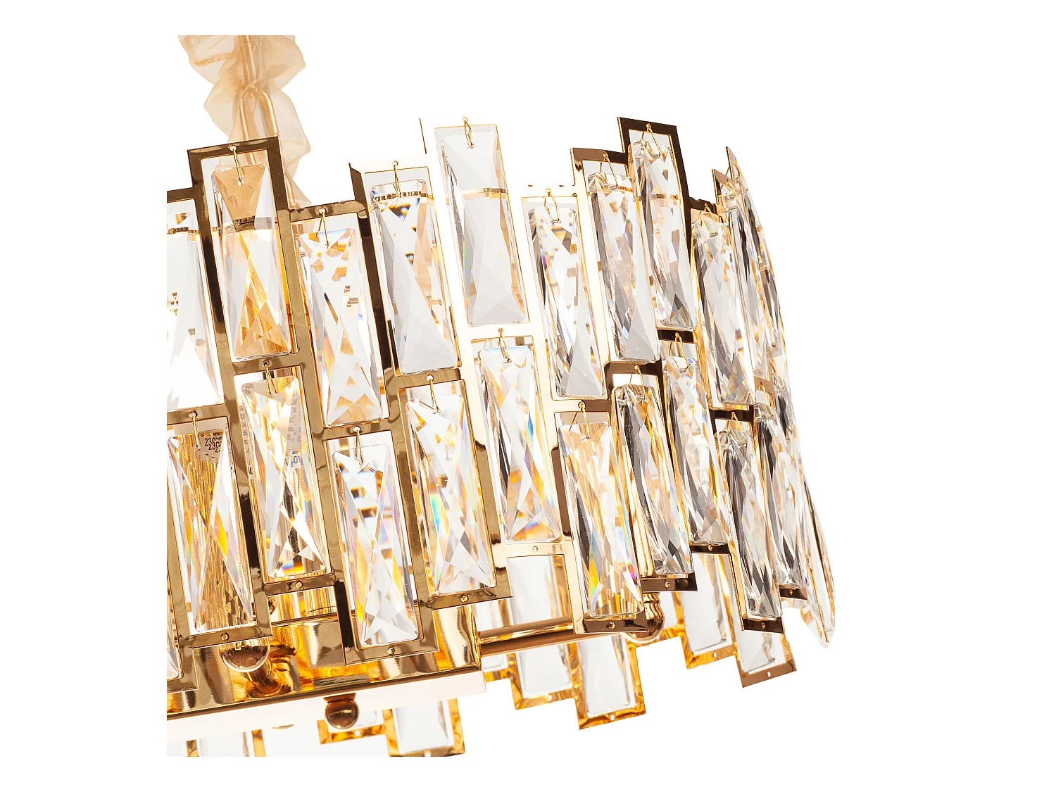 Lustre en cristal moderne pour salon doré - Ovale 80 cm - New York