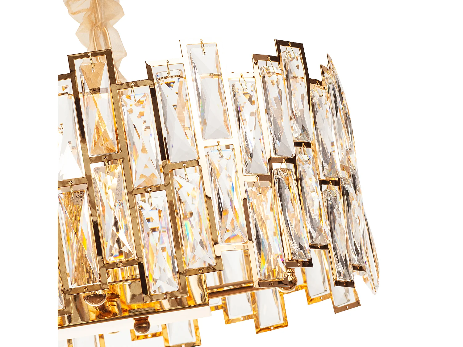 Lustre en cristal moderne pour salon doré - Ovale 80 cm - New York