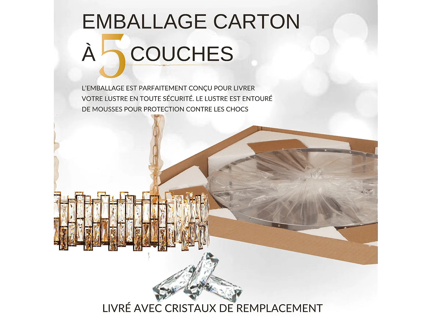 Moderne kristallen hanglamp voor woonkamer goudkleurig - Ovaal 80 cm - New York