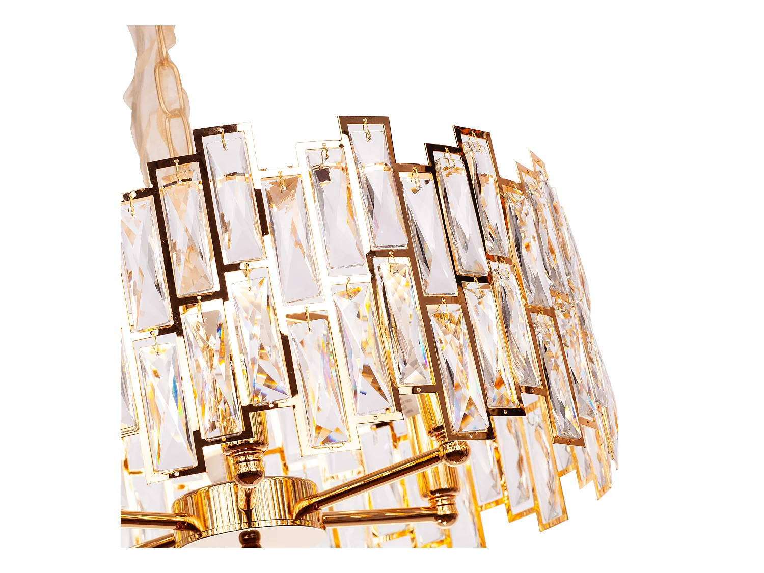 Lustre en cristal moderne pour salon doré - Rond 50 cm - New York