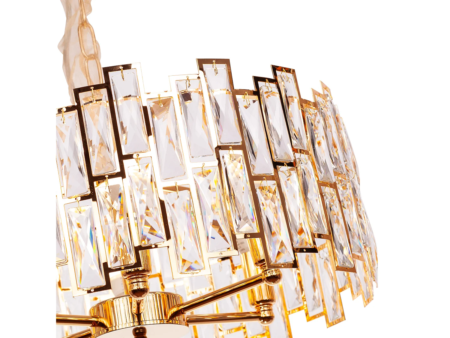 Lustre en cristal moderne pour salon doré - Rond 50 cm - New York