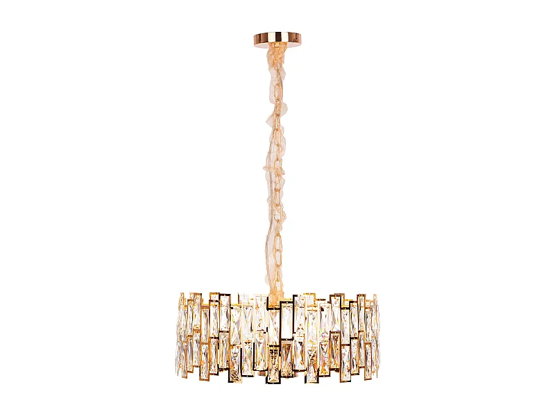 Moderne kristallen hanglamp voor woonkamer goudkleurig - Rond 50 cm - New York