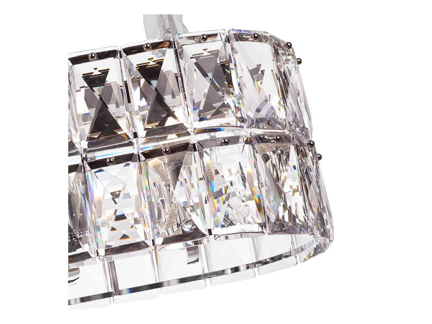 Moderne kristallen hanglamp voor woonkamer zilverkleurig - Ovaal 80 cm - Miami