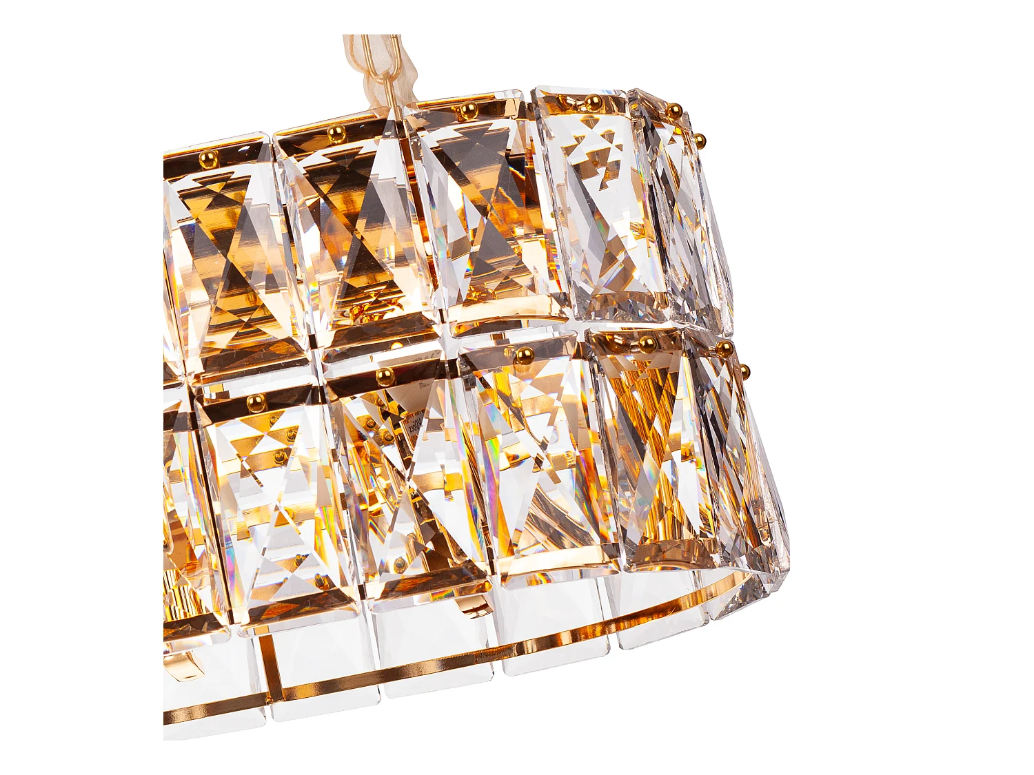 Moderne kristallen hanglamp voor woonkamer goudkleurig - Ovaal 80 cm - Miami