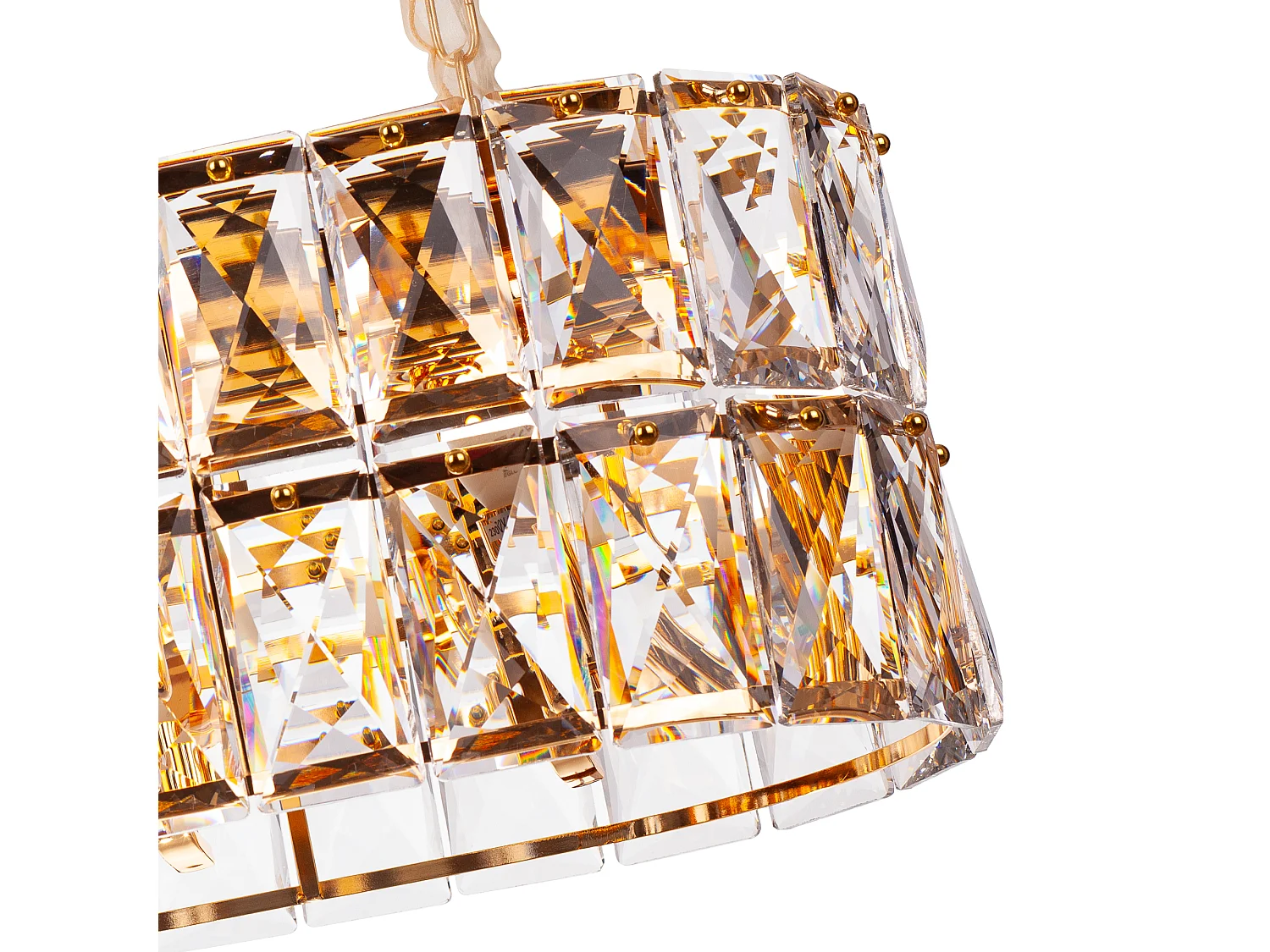 Moderne kristallen hanglamp voor woonkamer goudkleurig - Ovaal 80 cm - Miami