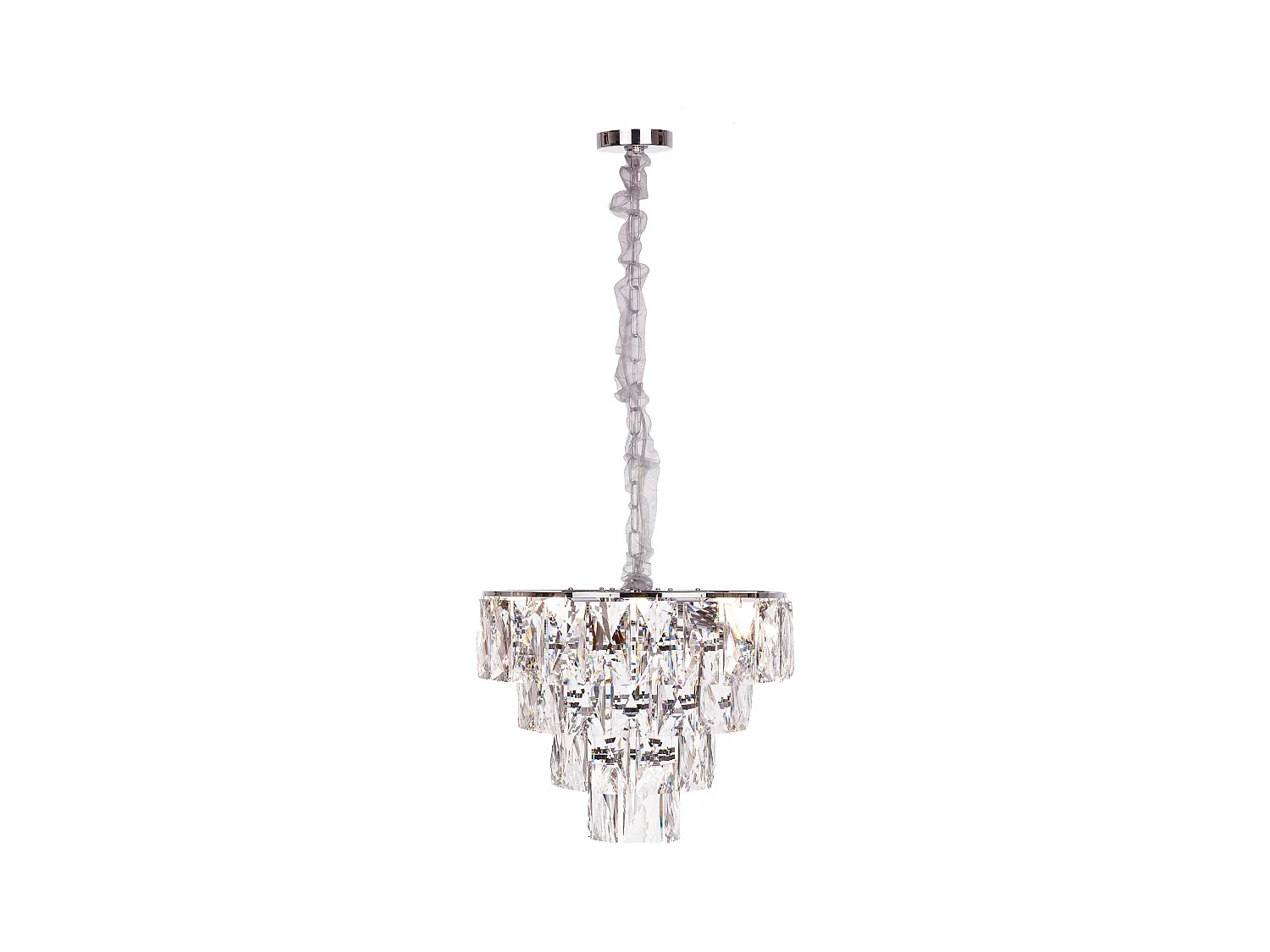 Lustre en cristal moderne pour salon argenté - Rond 50 cm - Las San Francisco