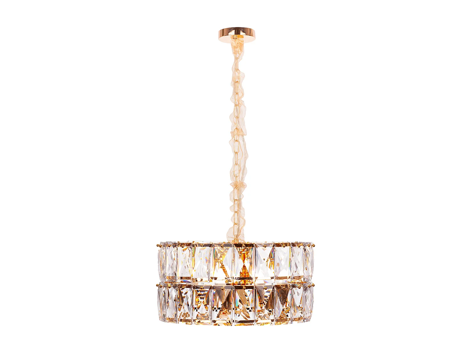 Moderne kristallen hanglamp voor woonkamer goudkleurig - Rond 50 cm - Miami