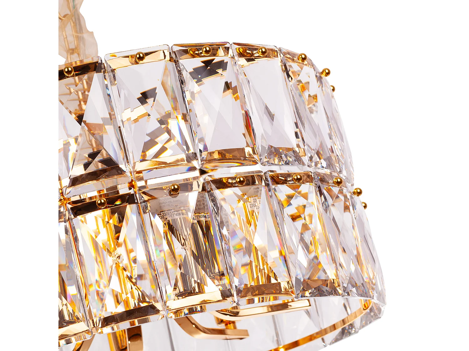 Moderne kristallen hanglamp voor woonkamer goudkleurig - Rond 50 cm - Miami