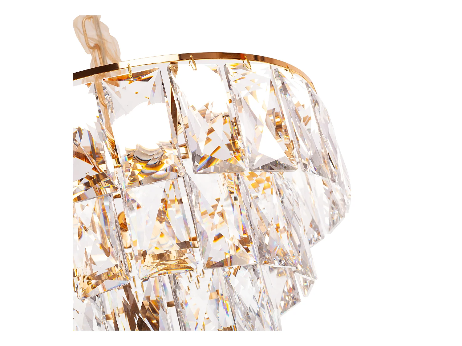 Moderne kristallen hanglamp voor woonkamer goudkleurig - Rond 50 cm - San Francisco