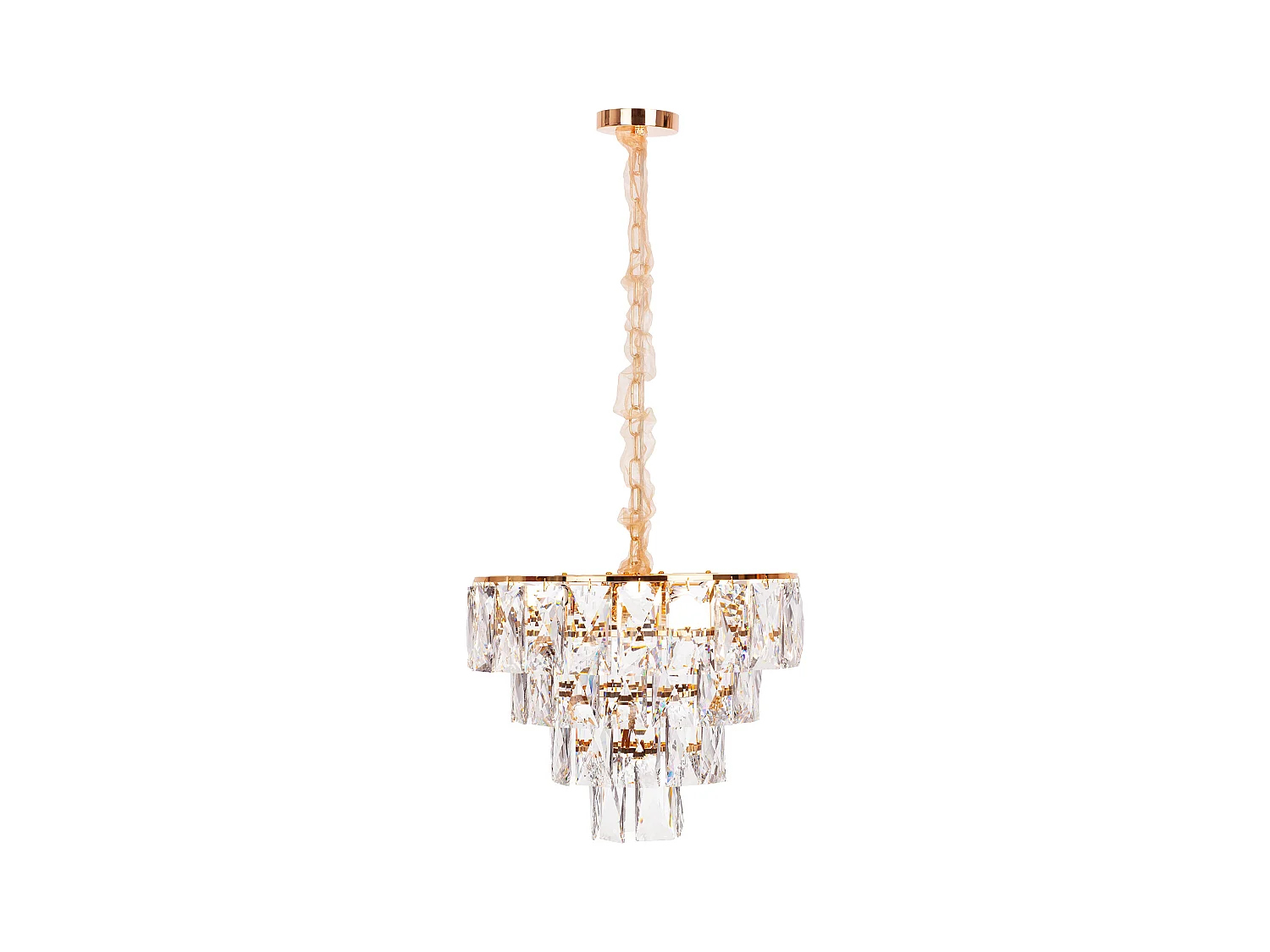 Lustre en cristal moderne pour salon doré - Rond 50 cm - San Francisco