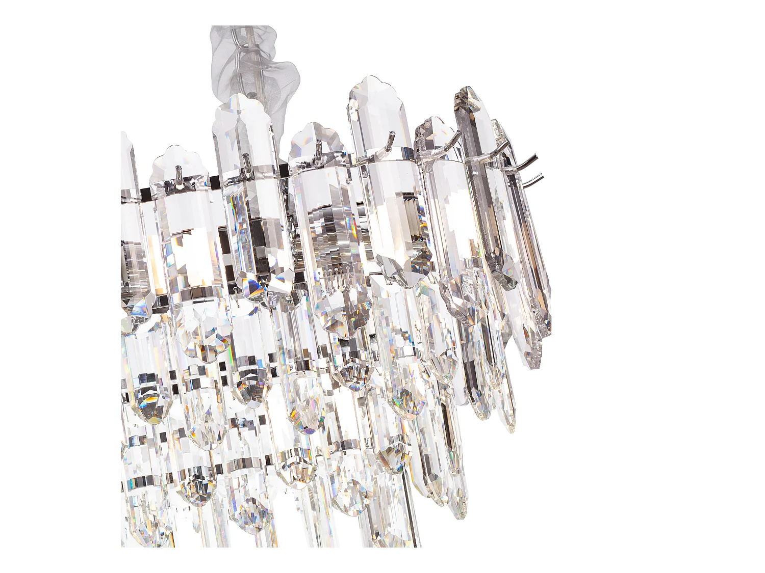 Moderne kristallen hanglamp voor woonkamer zilverkleurig - Ovaal 80 cm - Las Vegas